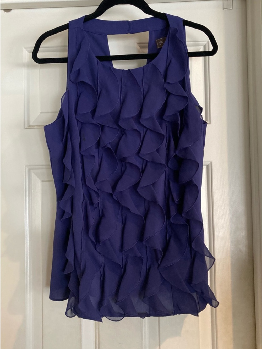 Purple Ruffle Sleeveless Women's Top